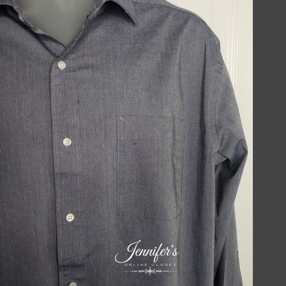 3/$25 Tommy Hilfiger Men's Blue Button-down Regular Fit Shirt Size XL - Picture 5 of 11